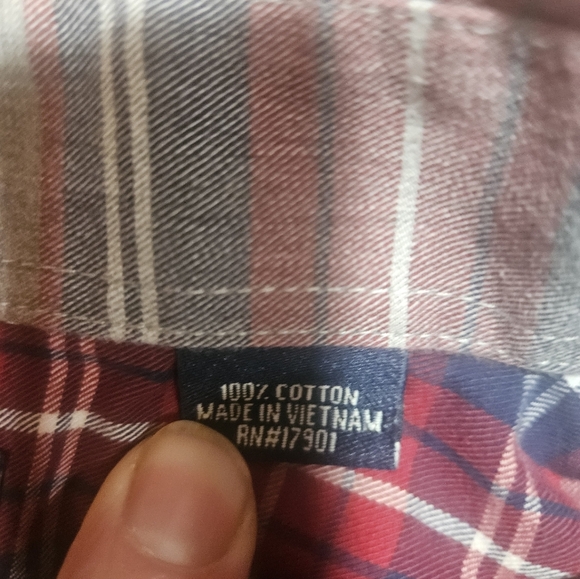 Cinch Shirt Mens XXL Button Down Gray Red Plaid Western Rancher Rodeo Cowboy - Picture 4 of 10